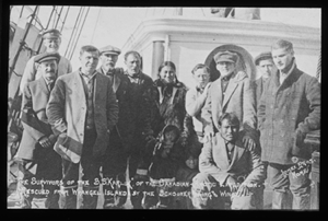 Image: Survivors of the KARLUK on vessel [probably USCGC Bear on which they returned to Nome]